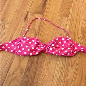 Pink polka dot bikini top